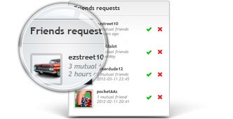 screenshot of friends request